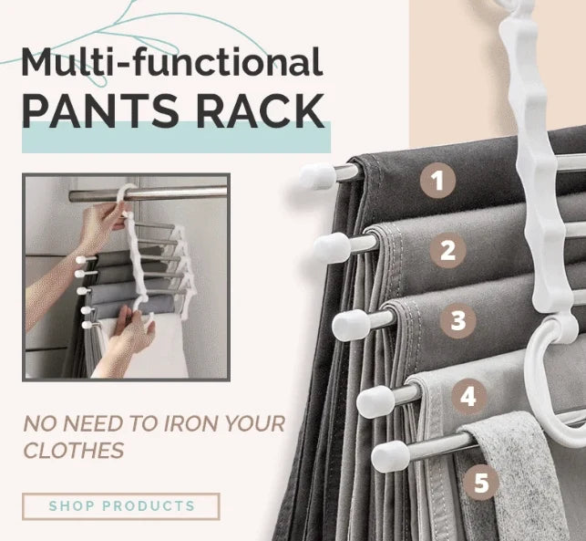 Pants Hanger Adjustable 5-Tier Space-Saving Rack