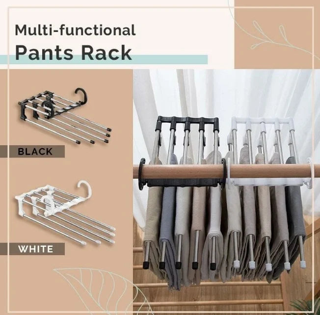 Pants Hanger Adjustable 5-Tier Space-Saving Rack