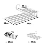 Pants Hanger Collapsible Holds 5 Pairs Non-Slip Caps
