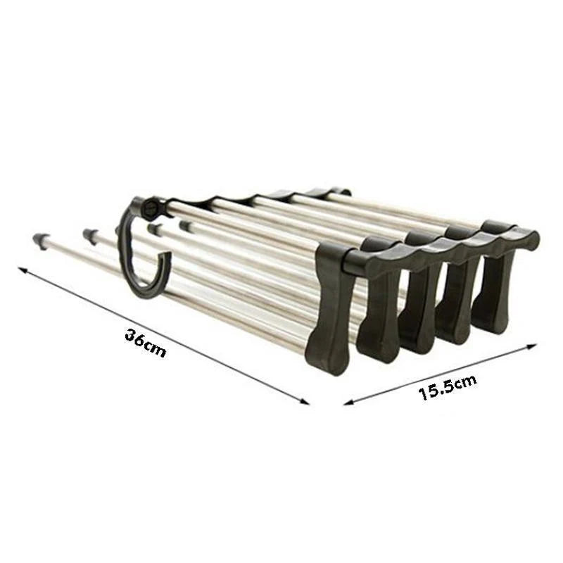 Pants Hanger Foldable Space-Saving Fits 5 Pairs
