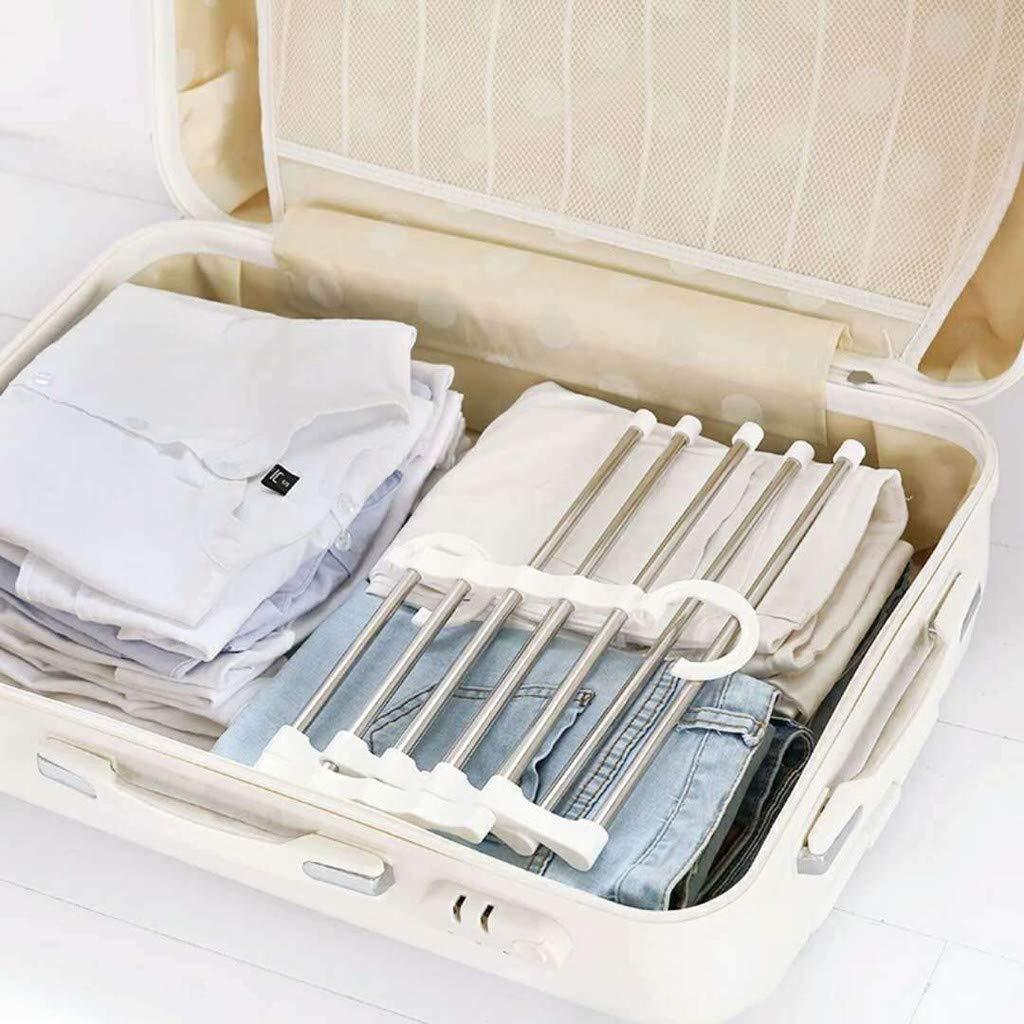 Pants Hanger Foldable Space-Saving Fits 5 Pairs