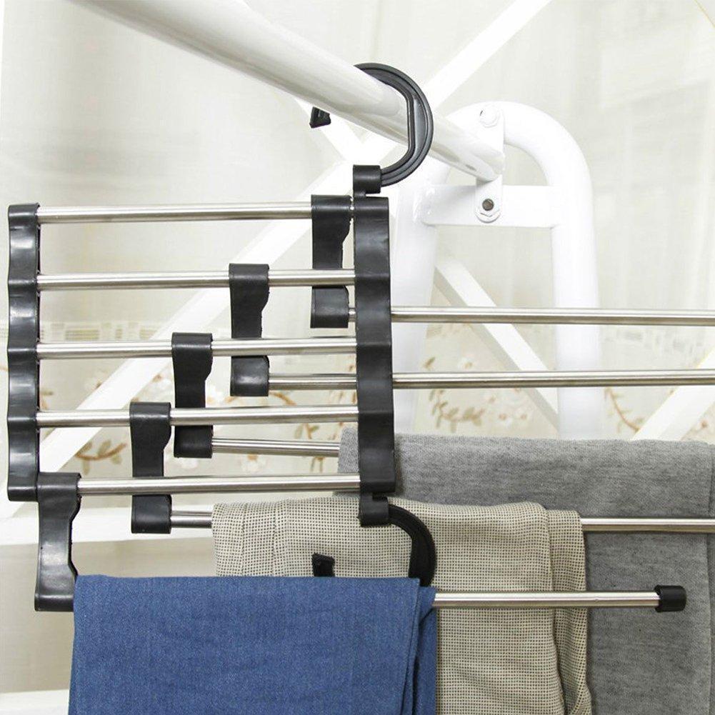 Pants Hanger Foldable Space-Saving Fits 5 Pairs