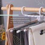 Pants Hanger Rack 5-Tier Space-Saving Adjustable Sliding Rods