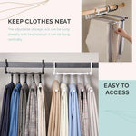 Pants Hanger Rack 5-Tier Space-Saving Adjustable Sliding Rods