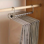 Pants Hanger Stainless Steel Multi-Bar Rotating Hooks Space-Saving