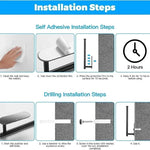 Paper Towel Holder SUS304 Stainless Steel Adhesive or Screw Mounting