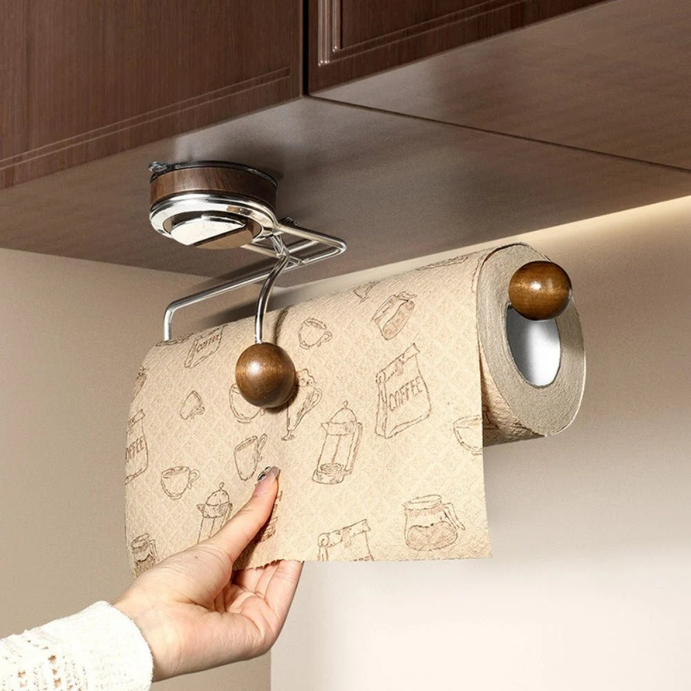Paper Towel Holder Stainless Steel Drill-Free Suction Mount Repositionable