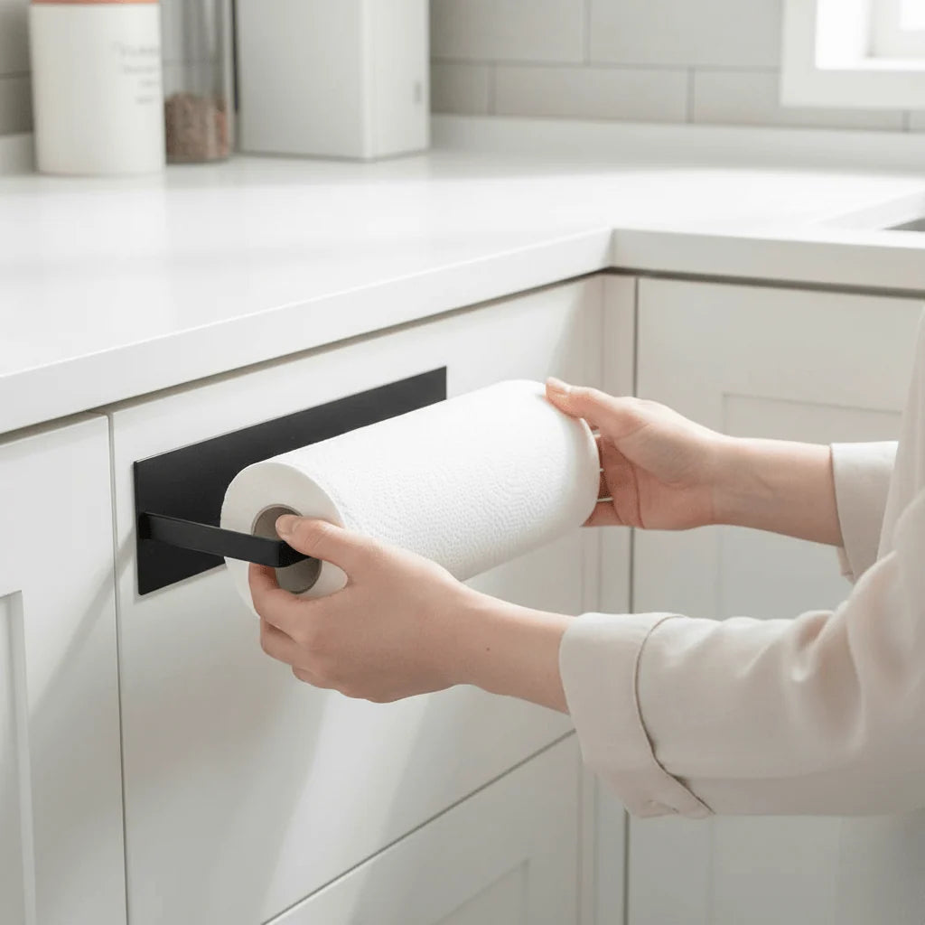 Paper Towel Holder Wall-Mounted Iron Space-Saving