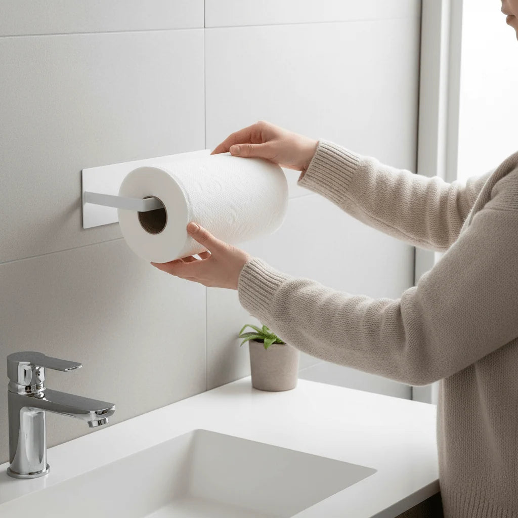 Paper Towel Holder Wall-Mounted Iron Space-Saving