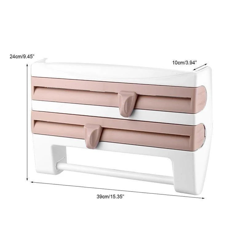 Paper Towel Holder & Wrap Dispenser Wall-Mounted With Cutters