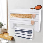 Paper Towel Holder & Wrap Dispenser Wall-Mounted With Cutters