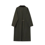Parka Coat Water-Repellent Corduroy Collar Snap-Button Front