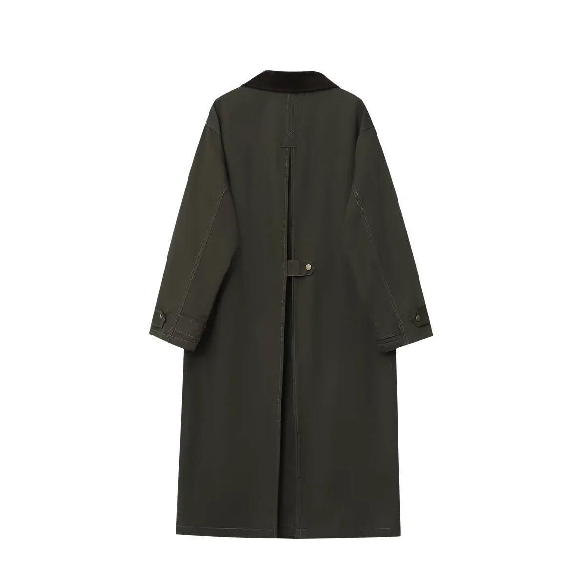 Parka Coat Water-Repellent Corduroy Collar Snap-Button Front
