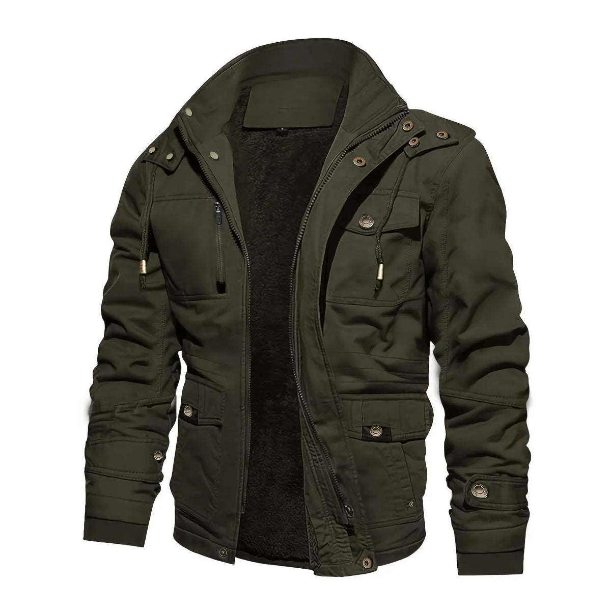 Parka Jacket Teddy Fleece Lined Wind-Resistant Hooded