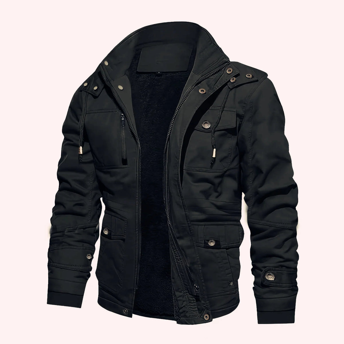 Parka Jacket Teddy Fleece Lined Wind-Resistant Hooded