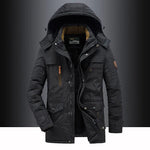 Parka Jacket Windproof Fleece Lined Removable Hood