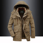 Parka Jacket Windproof Fleece Lined Removable Hood