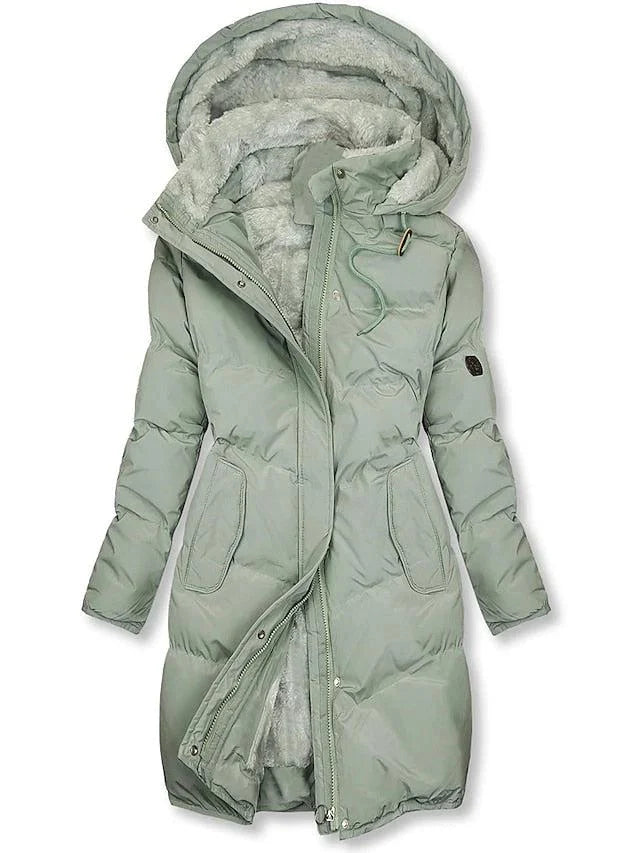 Parka Long Quilted Fully Lined Adjustable Drawstring Hood