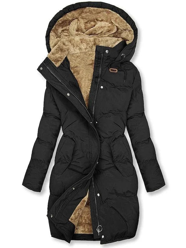 Parka Long Quilted Fully Lined Adjustable Drawstring Hood