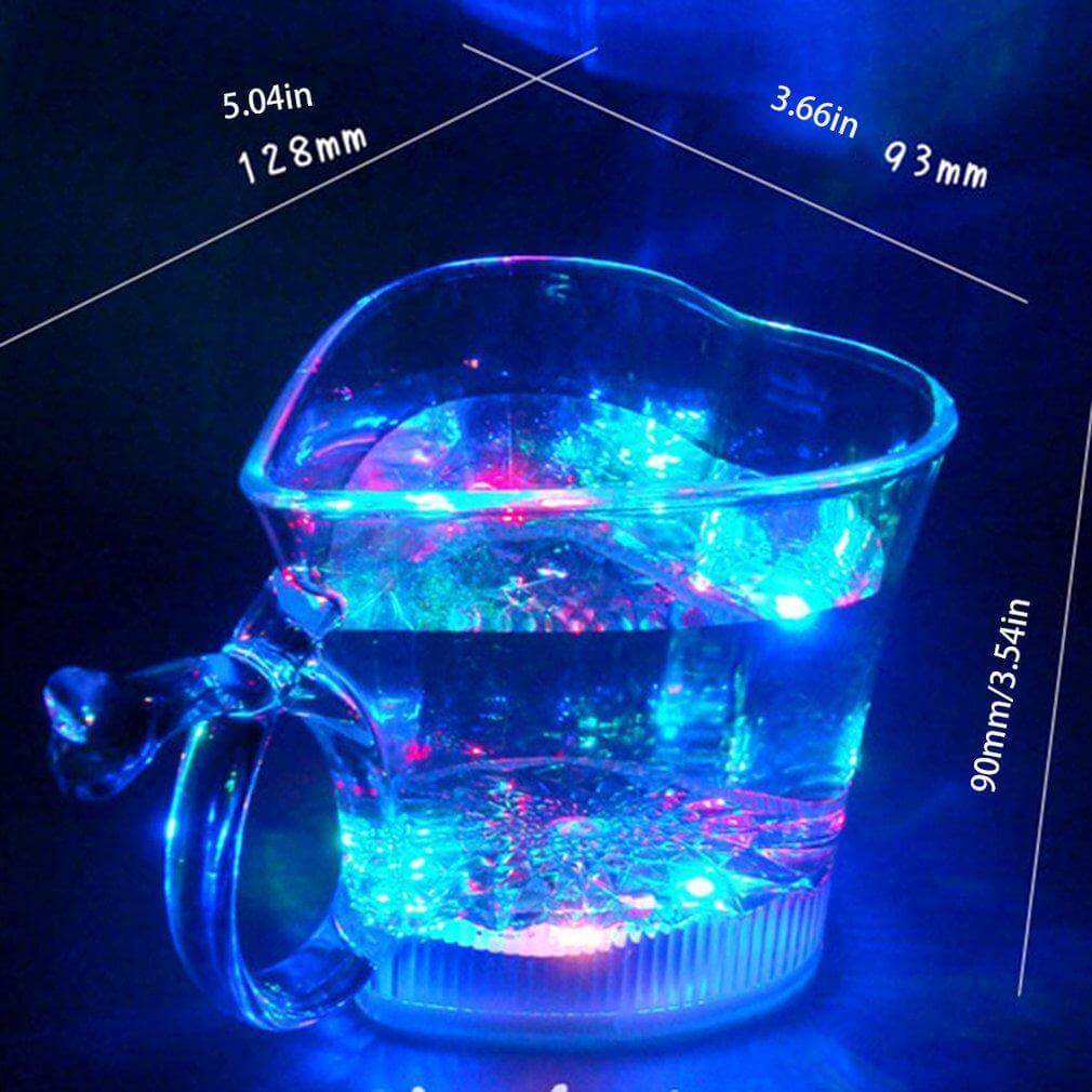 Party Cup Heart-Shaped Liquid-Activated Seven-Color Glow