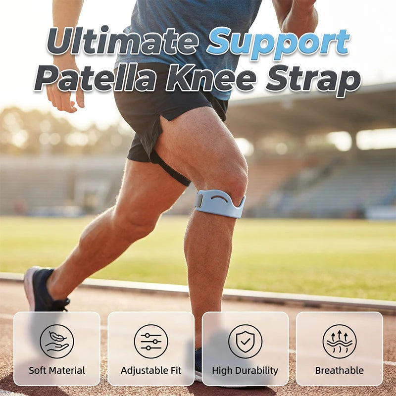 Patella Support Brace Silicone Shock-Absorbing Dual-Buckle