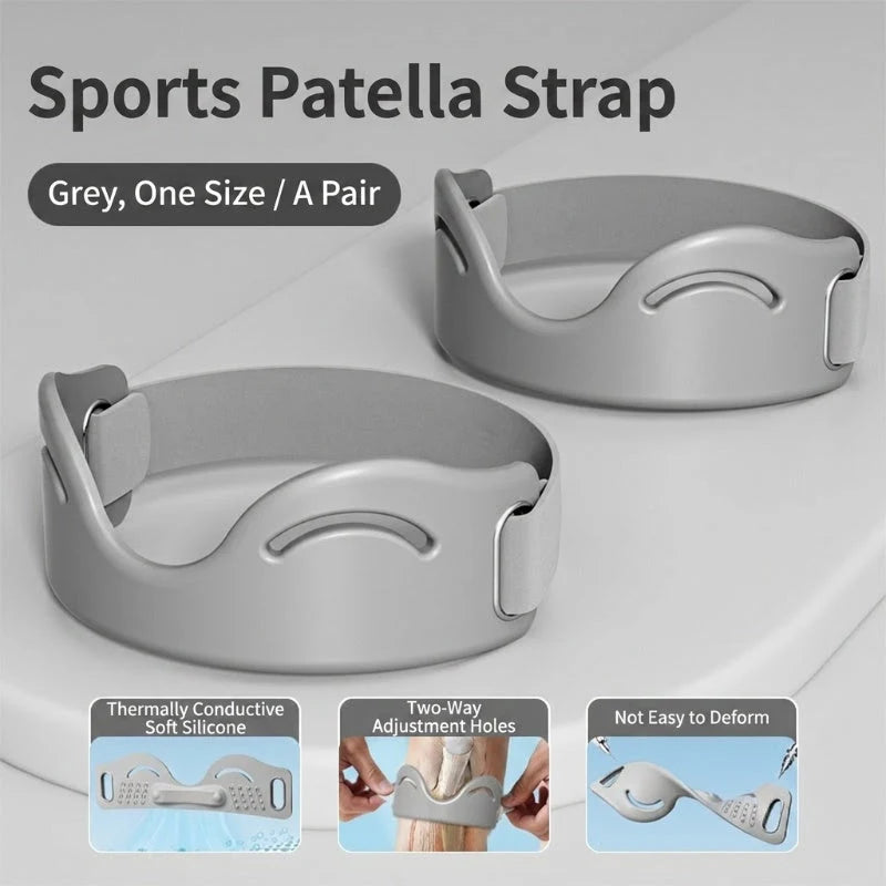 Patella Support Brace Silicone Shock-Absorbing Dual-Buckle