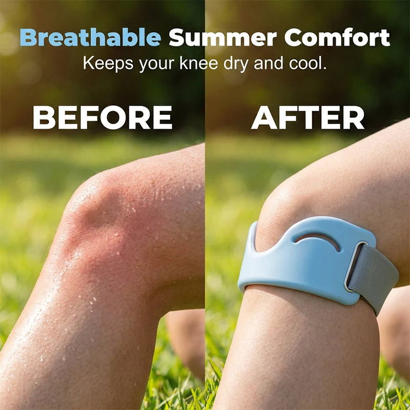 Patella Support Brace Silicone Shock-Absorbing Dual-Buckle