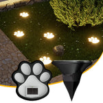 Pathway Stake Lights Solar Paw Print Dusk-To-Dawn