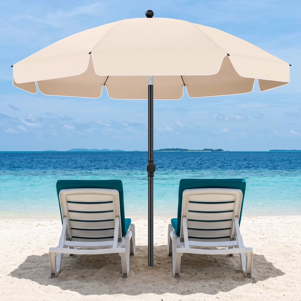 Patio Umbrella Tilting UV-Resistant 79-Inch Canopy