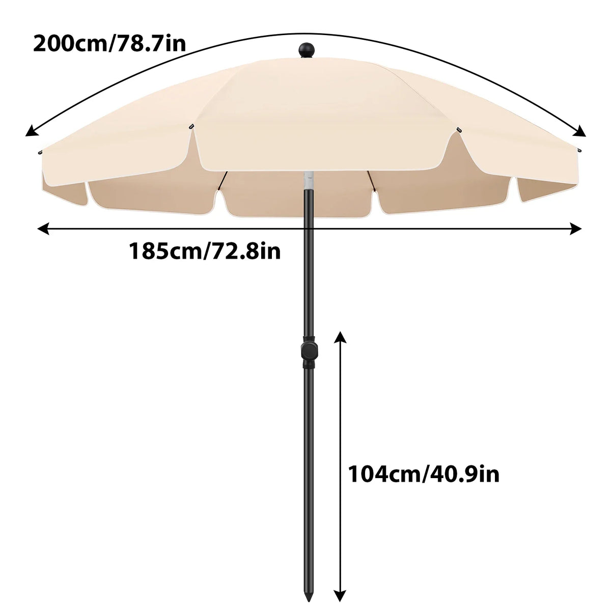 Patio Umbrella Tilting UV-Resistant 79-Inch Canopy
