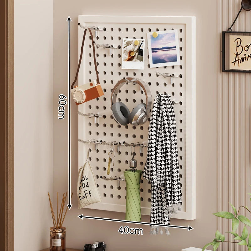 Pegboard Organizer Wall-Mounted Modular With 10 Hooks