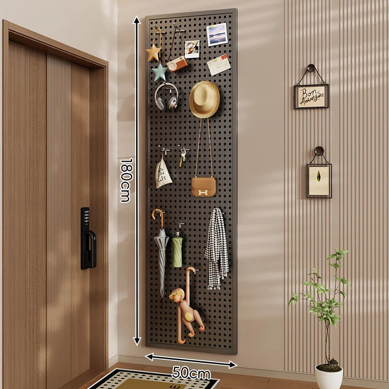 Pegboard Organizer Wall-Mounted Perforated Panel with 10 Hooks