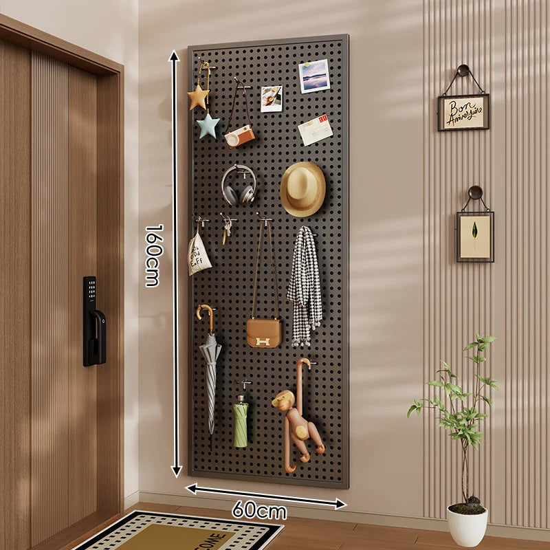 Pegboard Organizer Wall-Mounted Perforated Panel with 10 Hooks