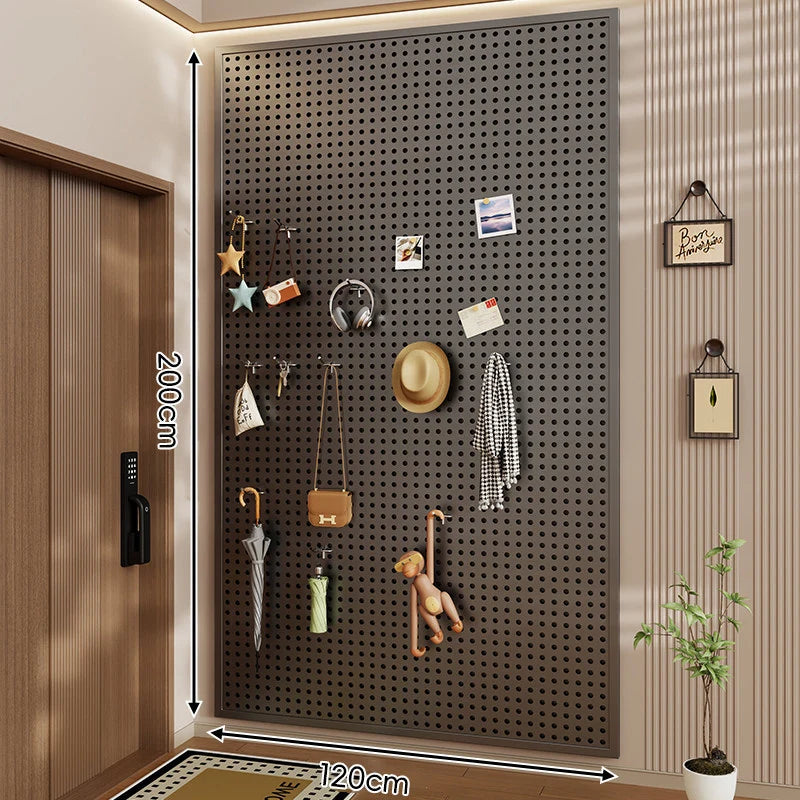 Pegboard Organizer Wall-Mounted Perforated Panel with 10 Hooks