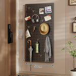 Pegboard Organizer Wall-Mounted Perforated Panel with 10 Hooks