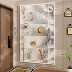 Pegboard Organizer Wall-Mounted Perforated Panel with 10 Hooks