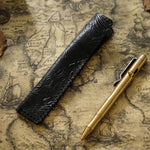 Pen Case Leather Floral Embossed Multi-Tool Storage