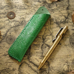 Pen Case Leather Floral Embossed Multi-Tool Storage