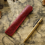 Pen Case Leather Floral Embossed Multi-Tool Storage