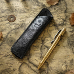 Pen Case Leather Floral Embossed Multi-Tool Storage