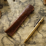 Pen Case Leather Floral Embossed Multi-Tool Storage