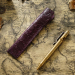 Pen Case Leather Floral Embossed Multi-Tool Storage