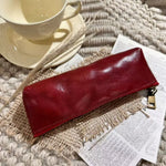 Pencil Case Genuine Leather Zipper Closure Compact Design
