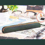 Pencil Case Genuine Leather Zipper Closure Compact Lightweight