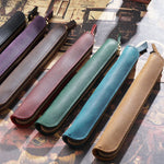 Pencil Case Genuine Leather Zipper Closure Compact Lightweight