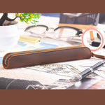 Pencil Case Genuine Leather Zipper Closure Compact Lightweight