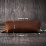 Pencil Case Leather Spacious Zipper Closure
