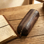 Pencil Case Leather Zipper Closure Spacious Design