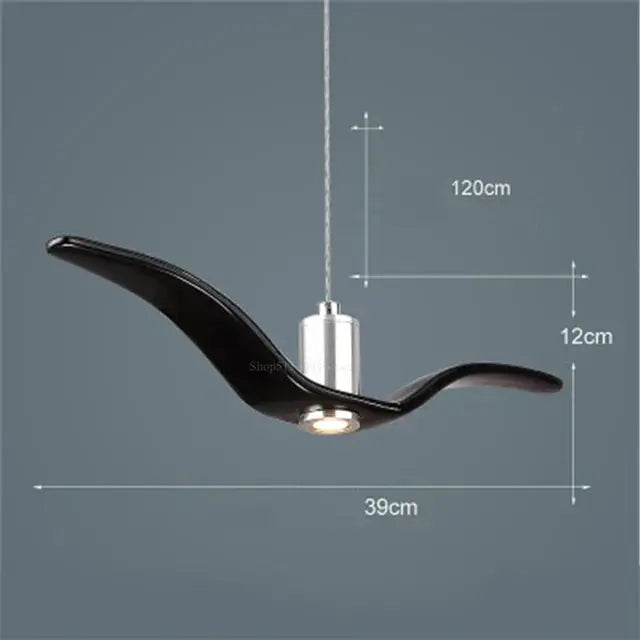 Pendant Lamp Bird-Shaped Metal & Acrylic Built-In 24W LED