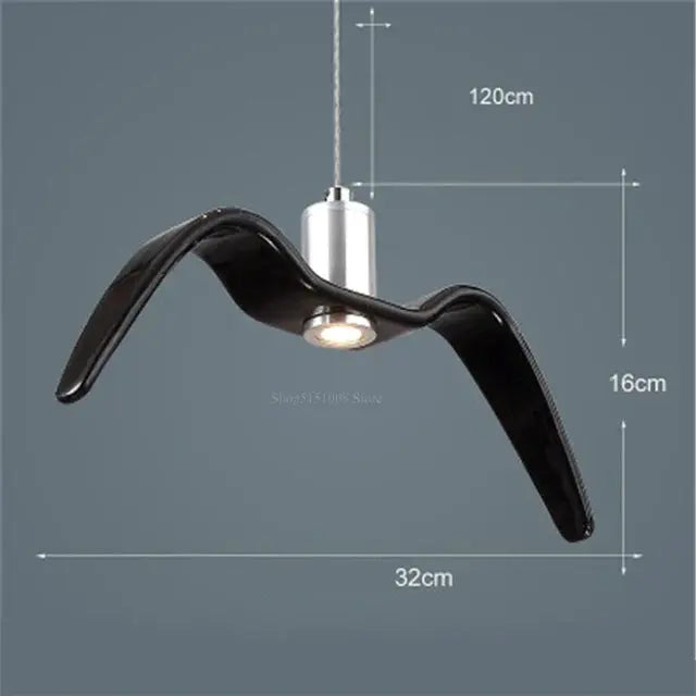 Pendant Lamp Bird-Shaped Metal & Acrylic Built-In 24W LED